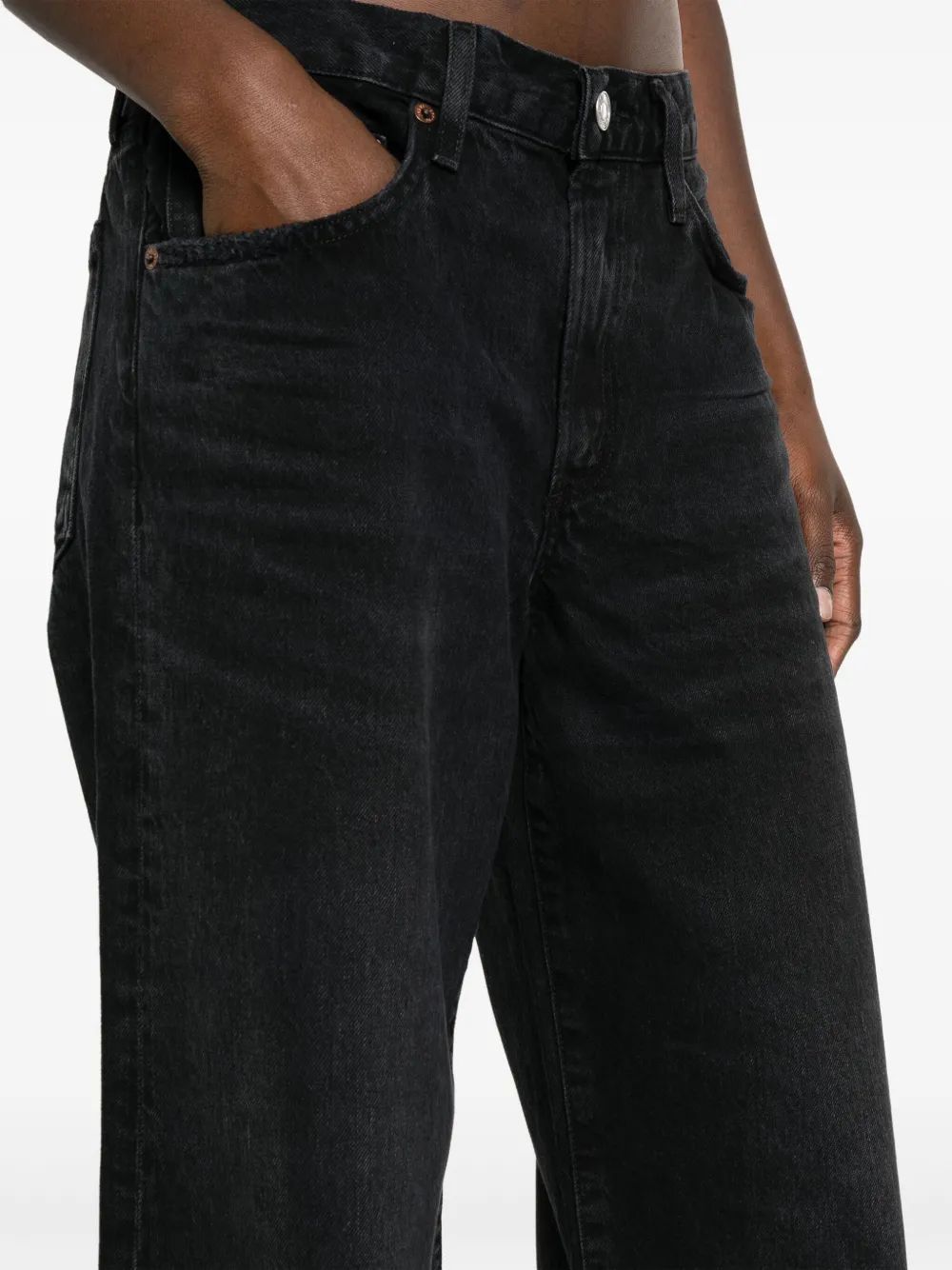 Agolde Clara Wide-leg Jeans In Black