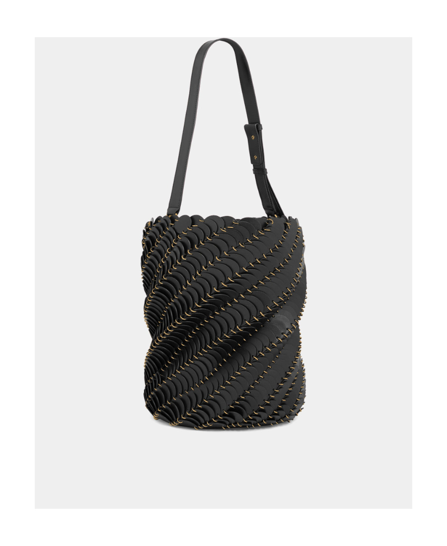 Rabanne Pacoïo Leather Bucket Bag In Black