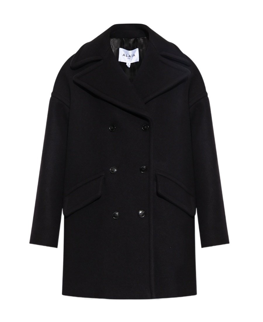Alaïa Long-sleeved Coat In Black