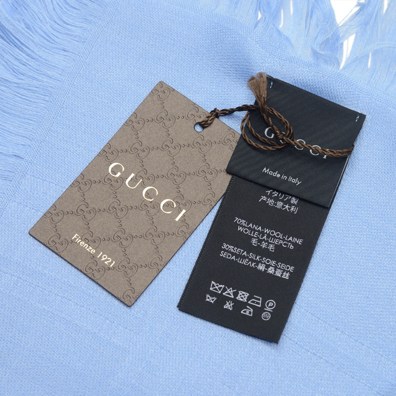 Gucci Logo Edge-edged Scarf In Blue
