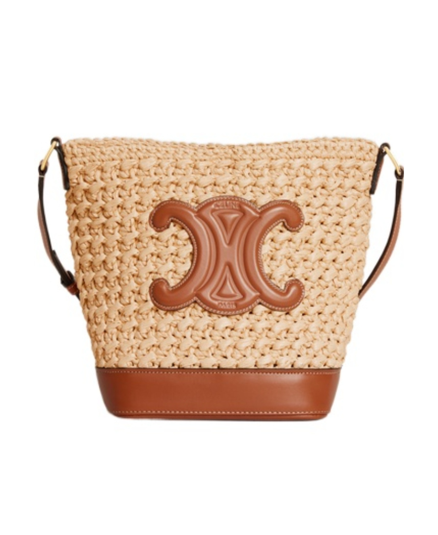 Celine Logo Shoulder Bag In Nude