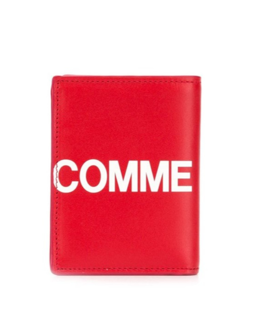 Comme Des Garçons Logo Printed Wallet In Red
