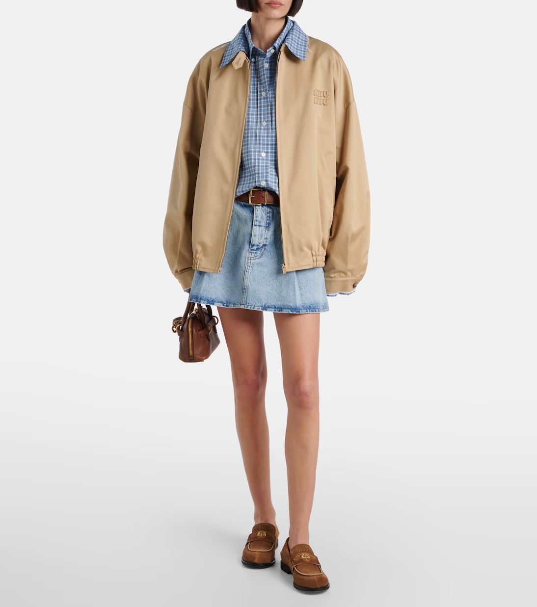 Frame High-waisted Denim Skirt In Blue