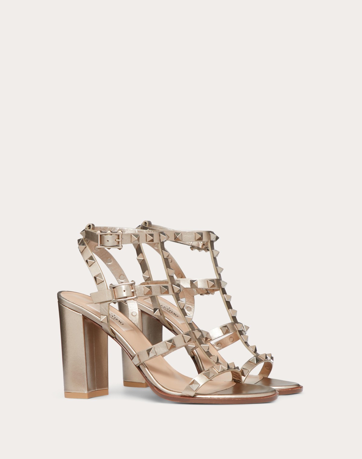 Valentino Rockstud-embellished Sandals In Nude