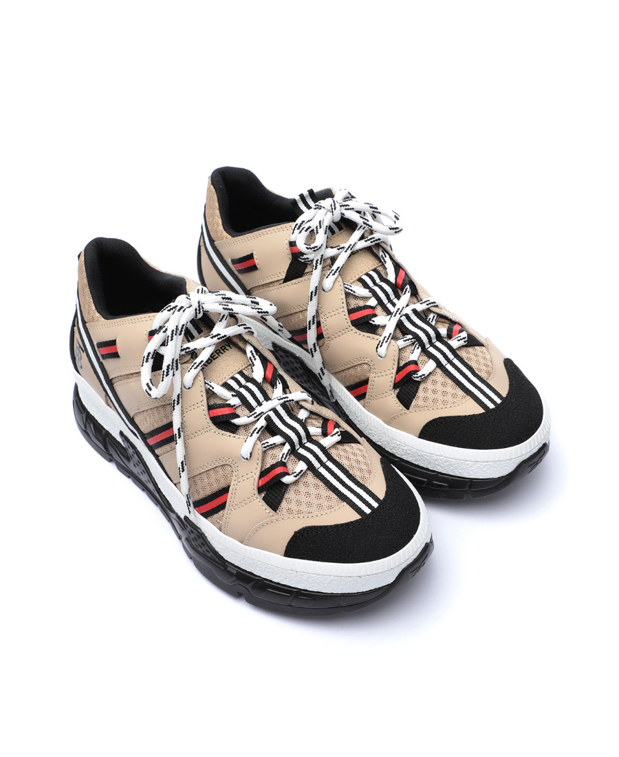 Burberry Mesh Low-top Casual Shoes In Brown