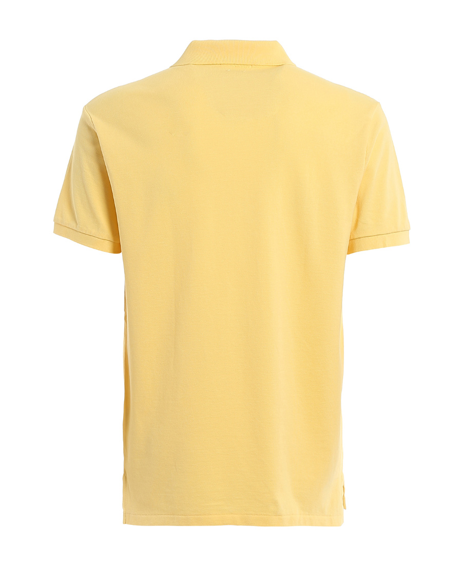 Shop Polo Ralph Lauren Logo-embroidered Short Sleeved Polo Shirt In Yellow