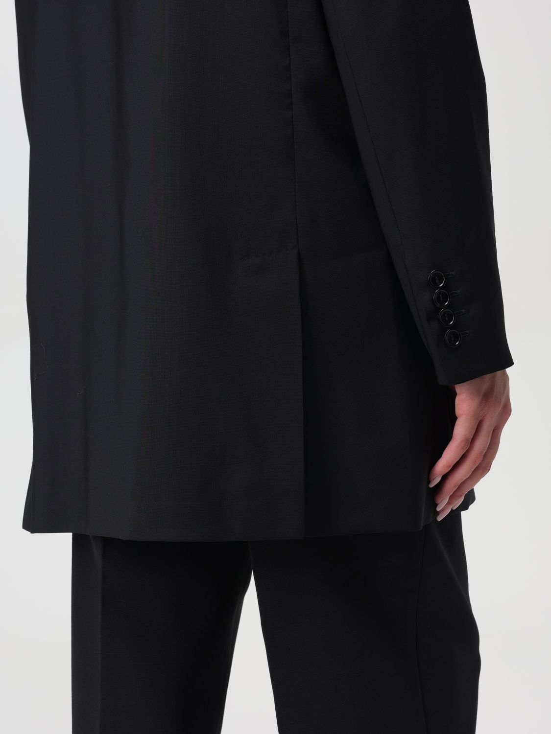 Max Mara Double-breasted Wool Blazer In Black