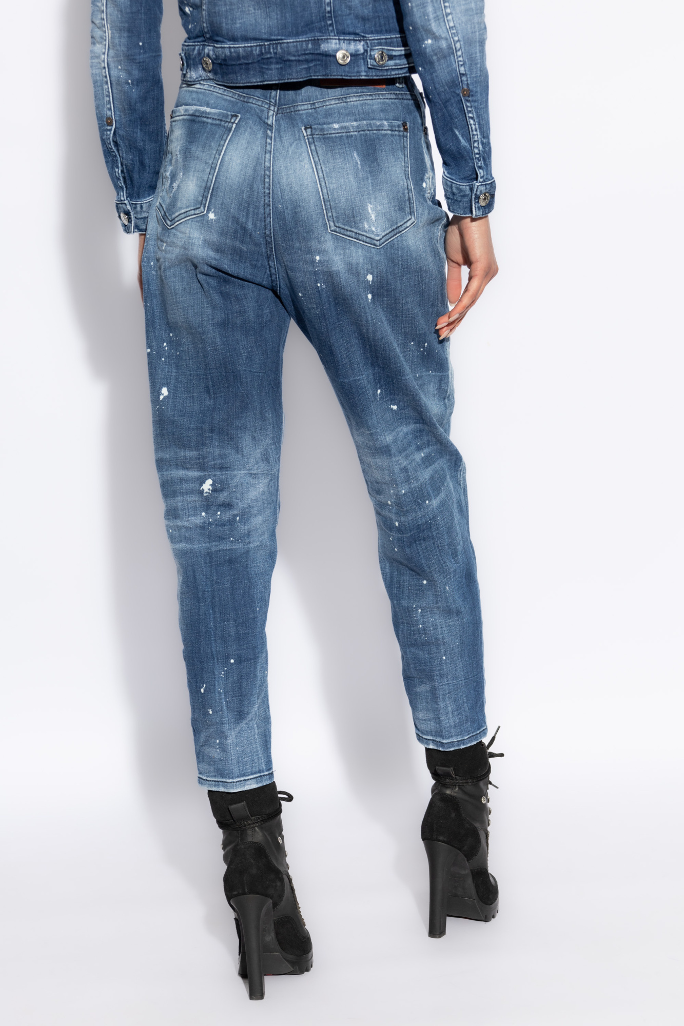 Dsquared2 80's High Rise Balloon Jeans In Blue