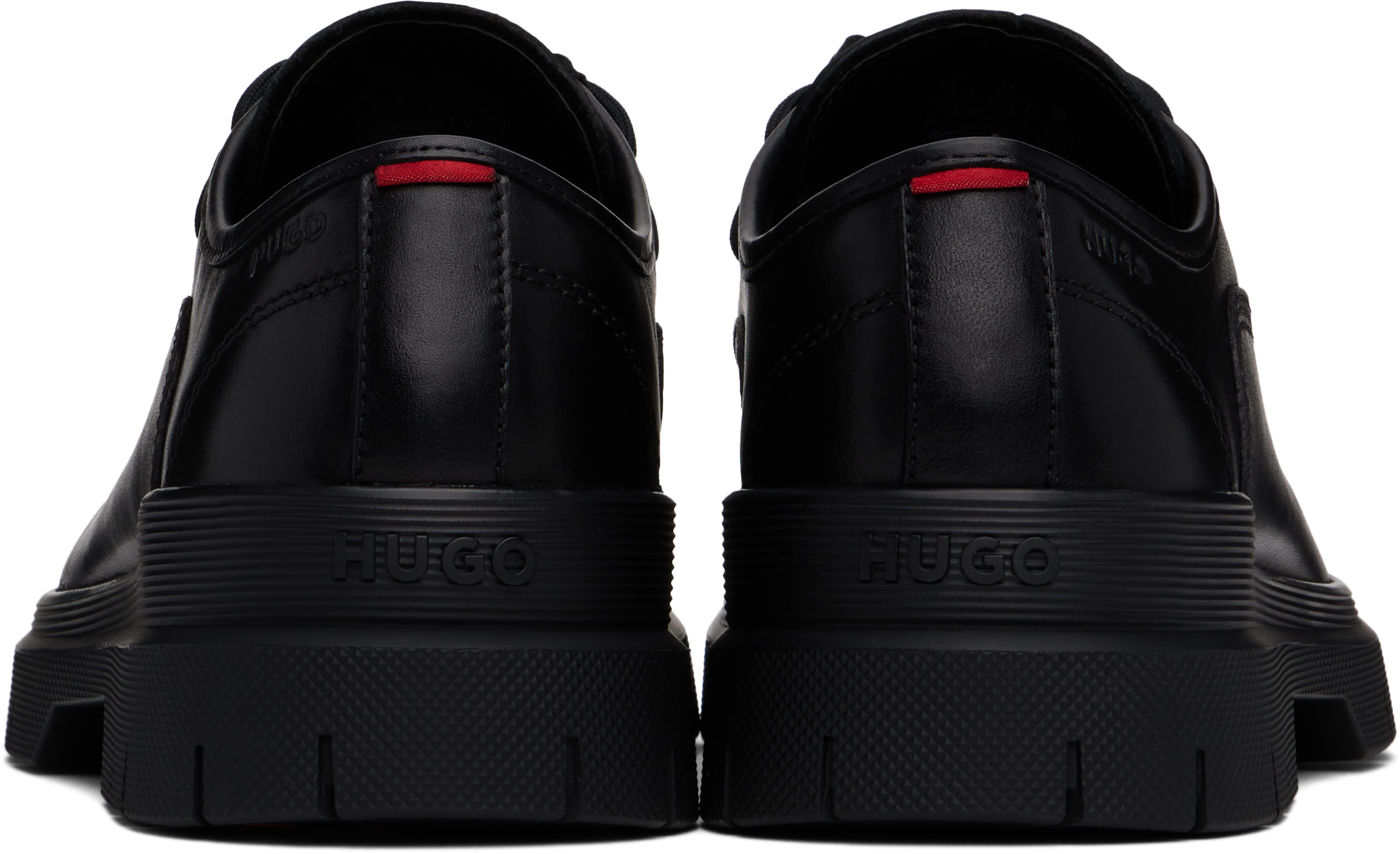 Hugo Boss Black Double Stitching Derbys In Black