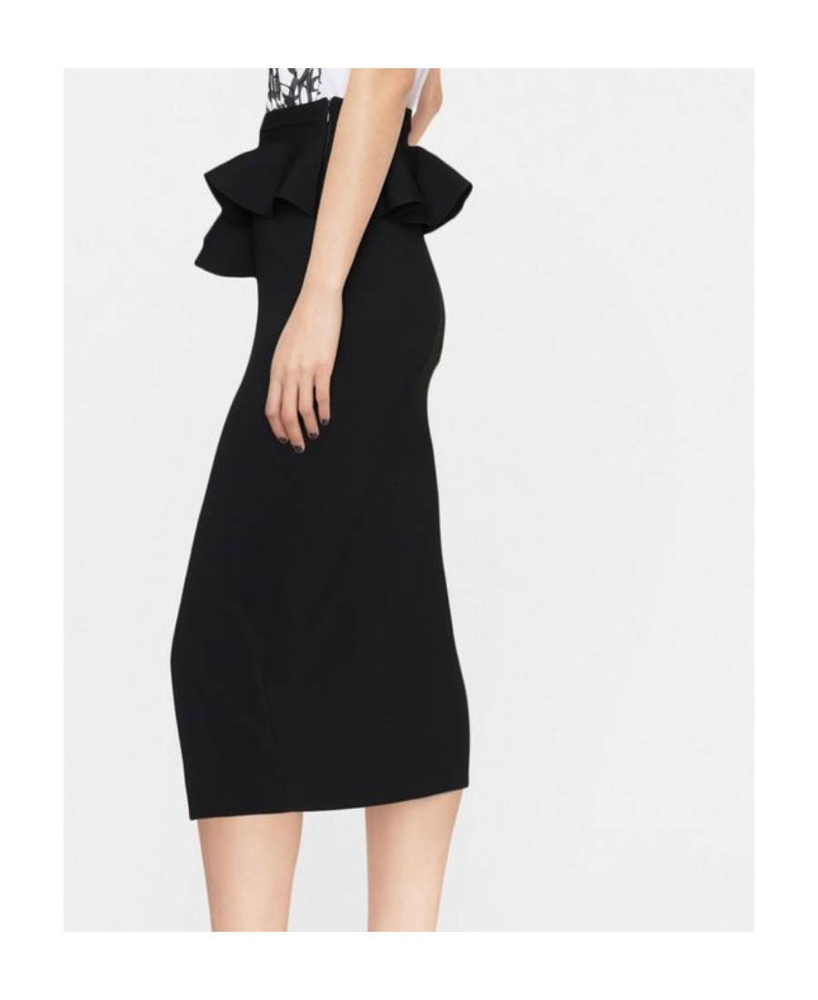 Shop Alexander Mcqueen Ruffle-detail High-waisted Skirt In Black