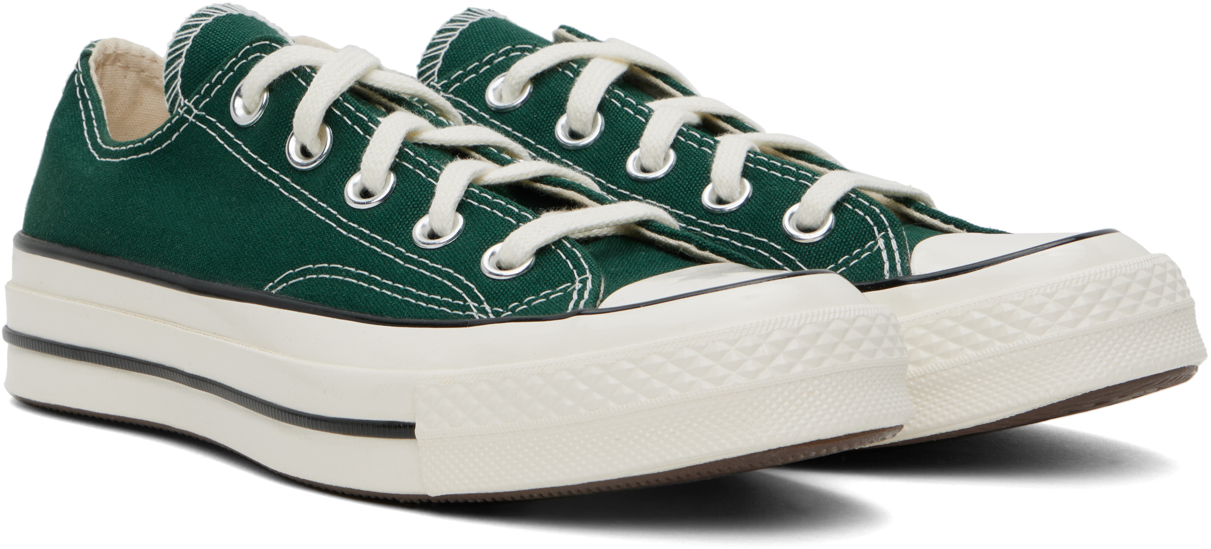 Converse Green Chuck 70 Low Top Sneakers In White