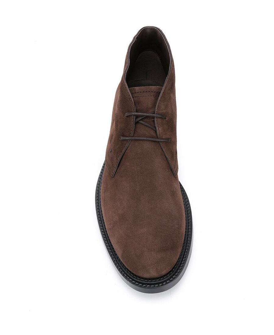 Tod's Suede Leather Ankle Boot Shoes In Brown