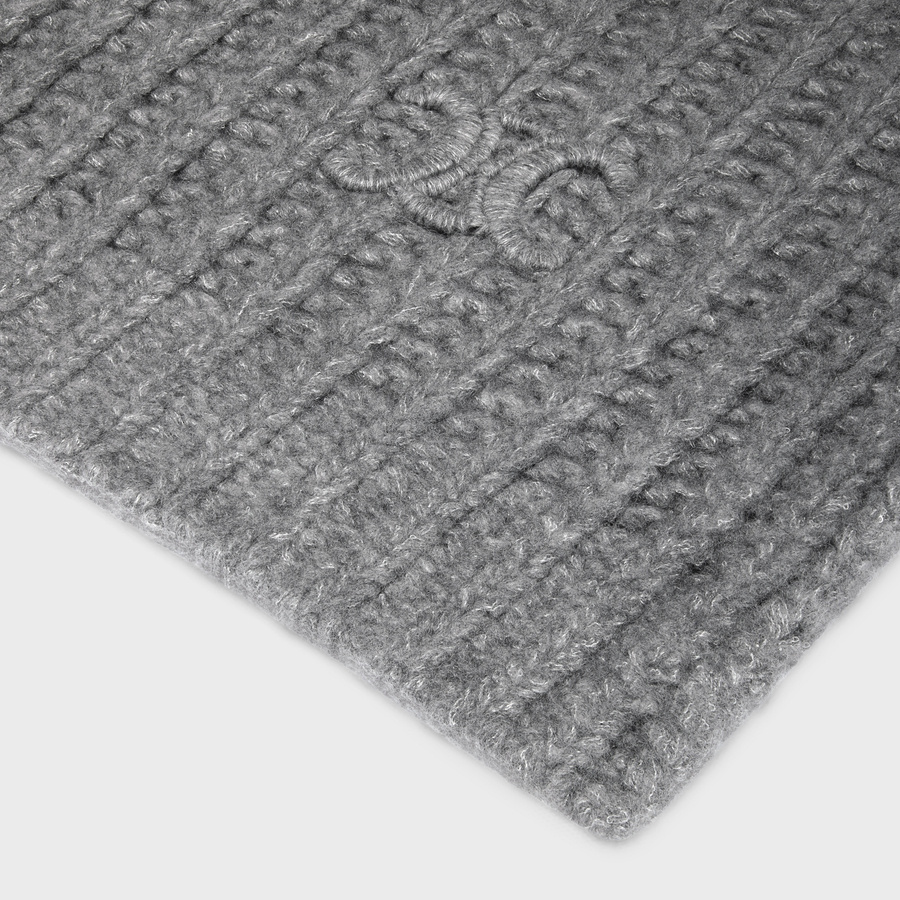 Celine Cashmere Logo Scarf In Gray