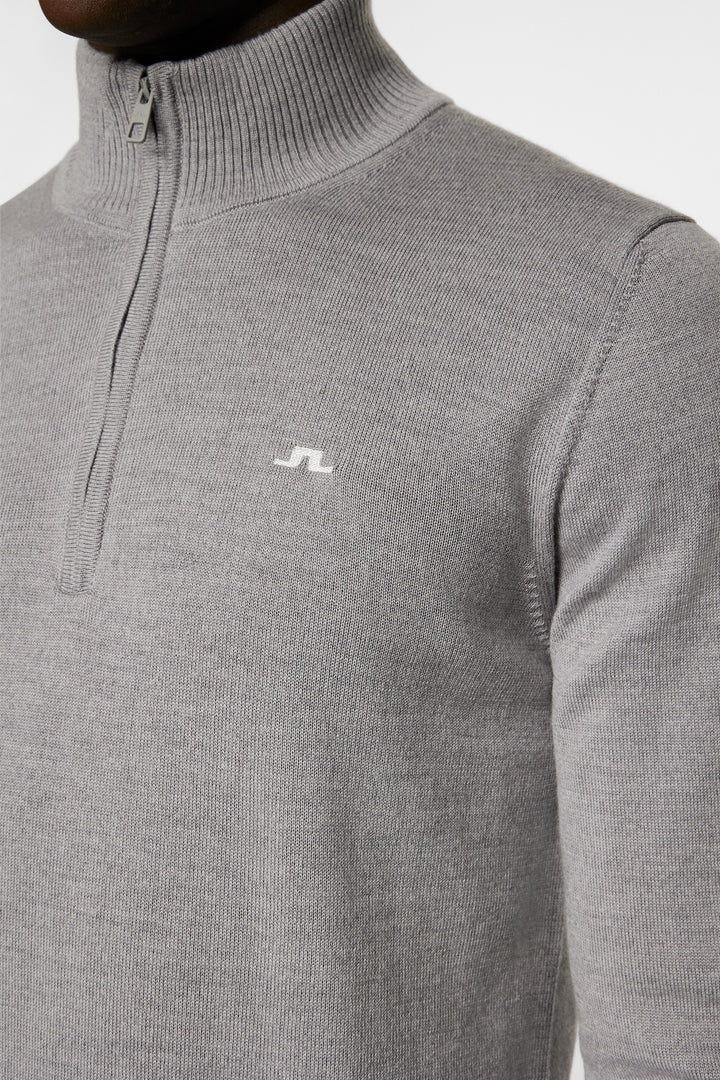 J. Lindeberg Long Sleeve Logo Knit Sweater In Gray