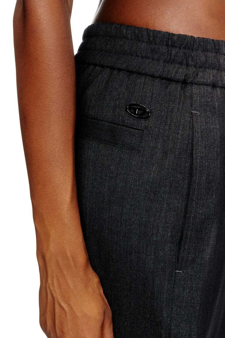 Diesel Faxu Leather Trousers In Black