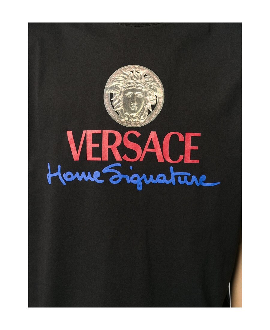 Versace Medusa Logo T-shirt In Black