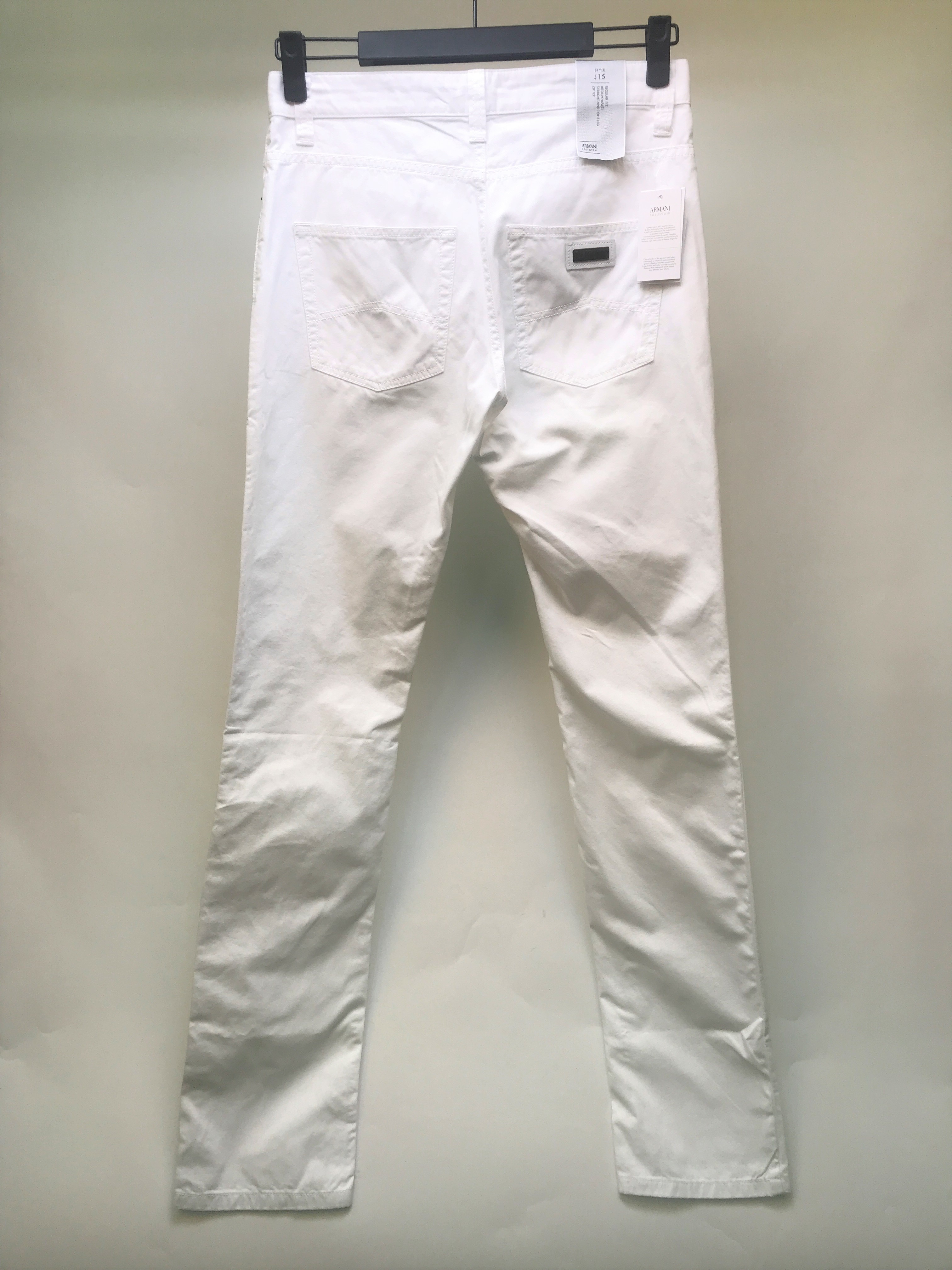 Shop Armani Collezioni Logo Details Jeans In White