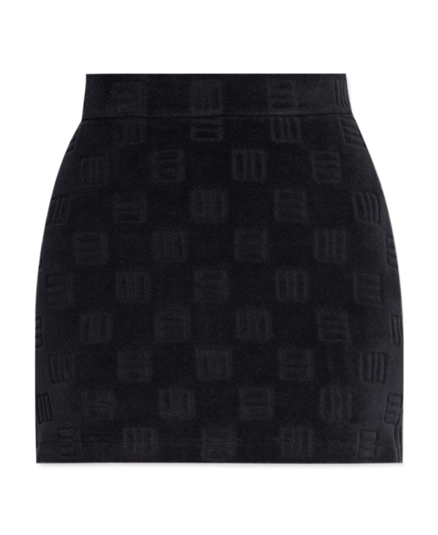 Shop Ambush Monogram-debossed Mini Skirt In Black