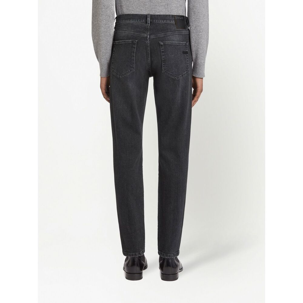Shop Zegna Belt-loop Jeans In Black
