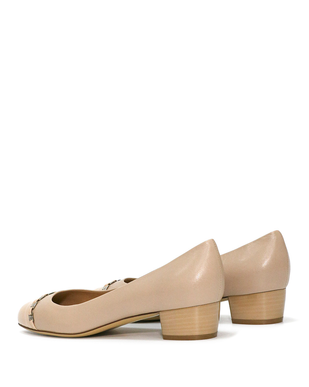 Ferragamo Round-headed High Heels In Nude