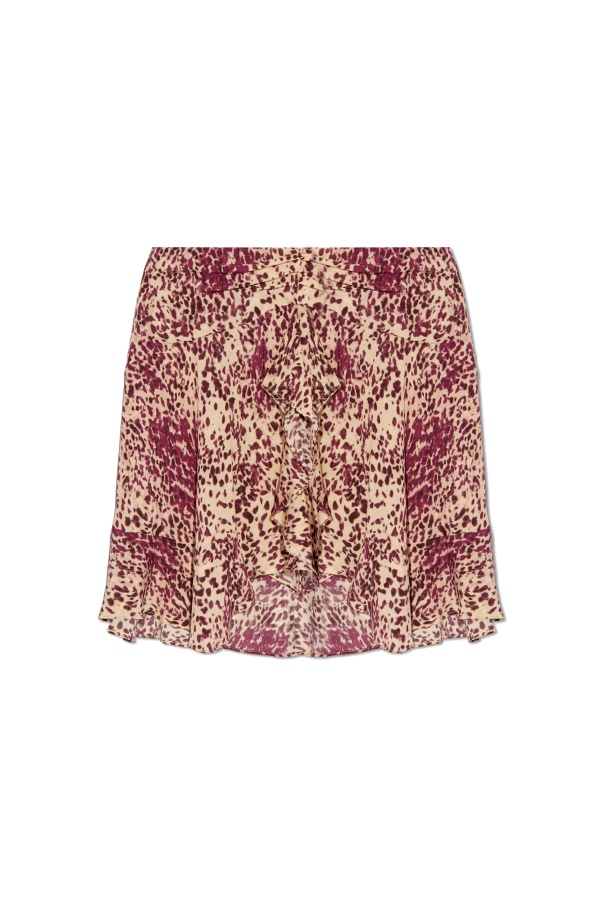 Isabel Marant Ozany Draped Mini Skirt In Nude
