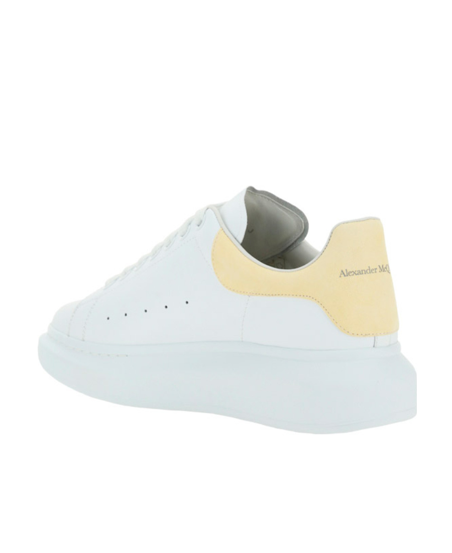 Alexander Mcqueen Perforated Platform Round Toe Sneakers In White