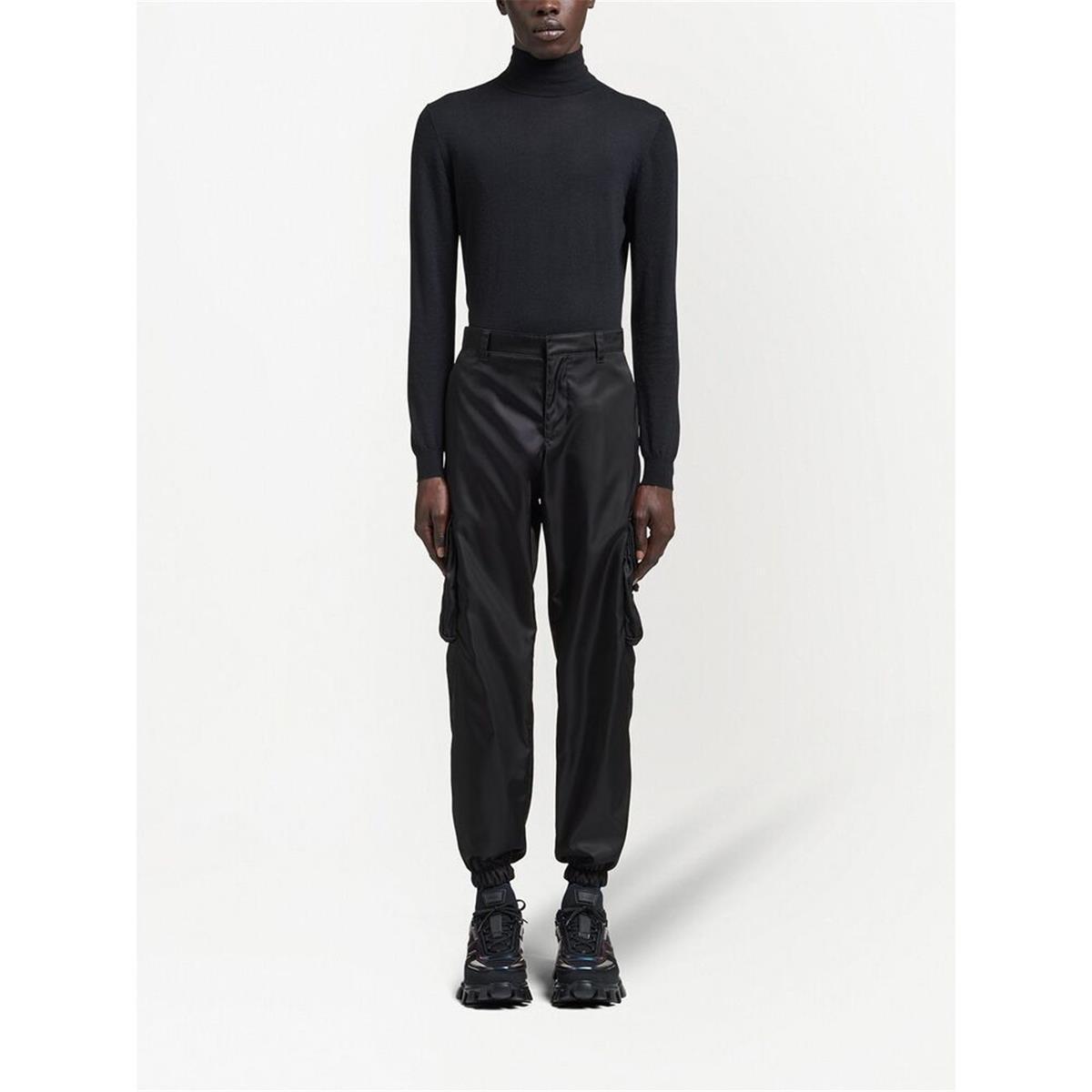 Prada Re-nylon Cargo Trousers In Black