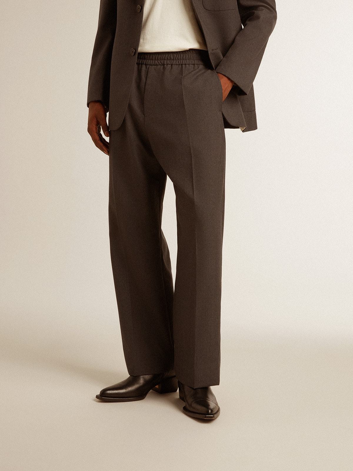 Golden Goose Trousers Anthracite In Green