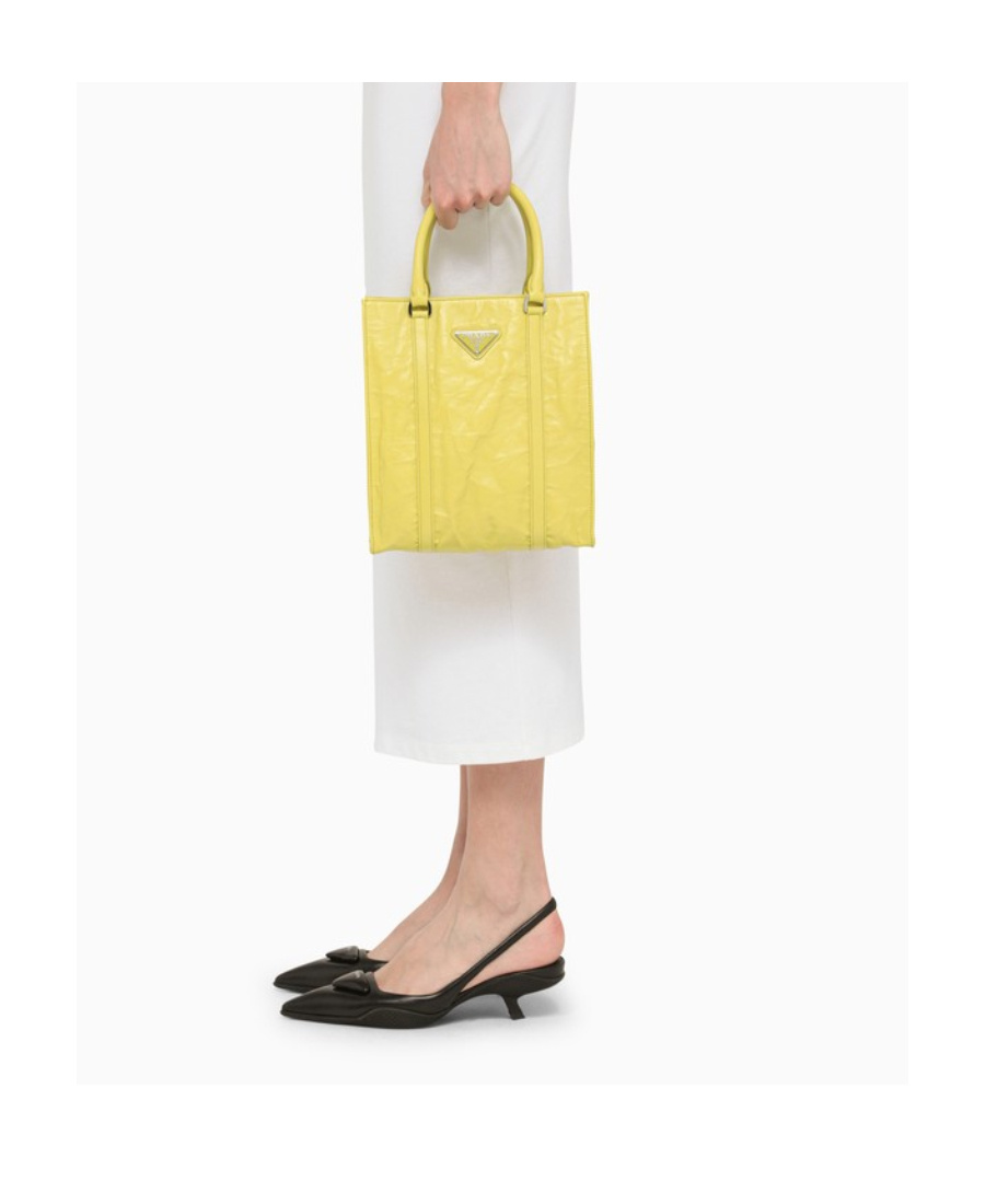 Prada Logo Shoulder Bag In Yellow
