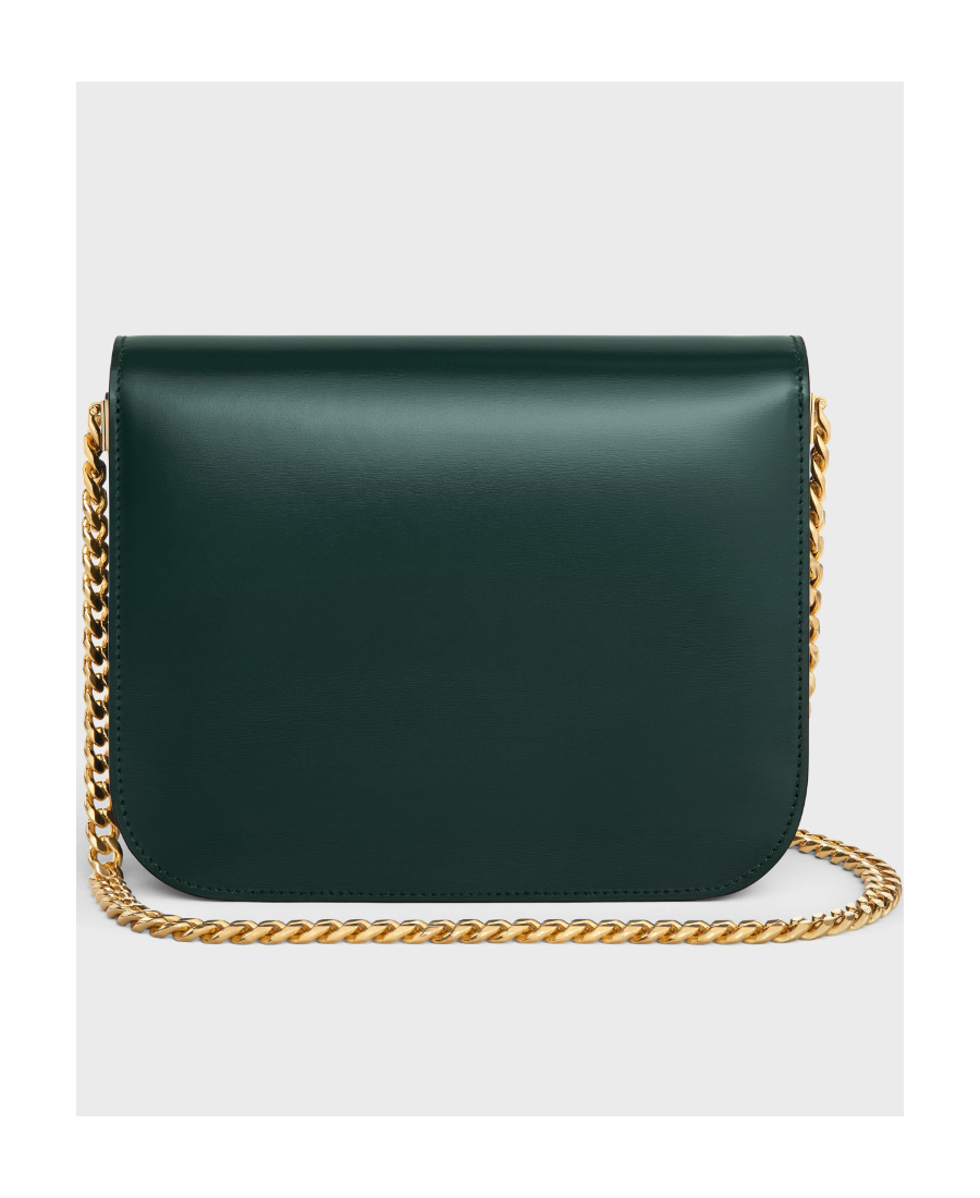 Celine Medium College Bag In Shiny Calfskin In Green