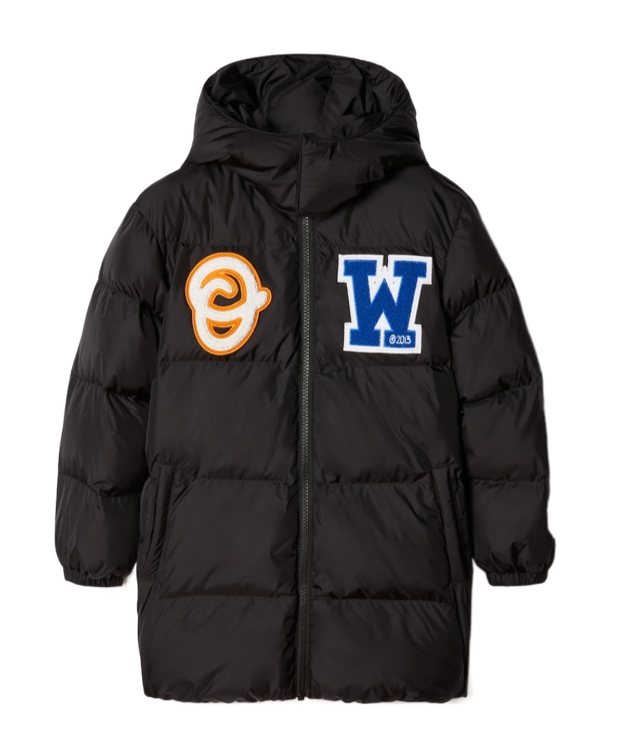 Off-white Logo-patch Puffer Jacket In Black