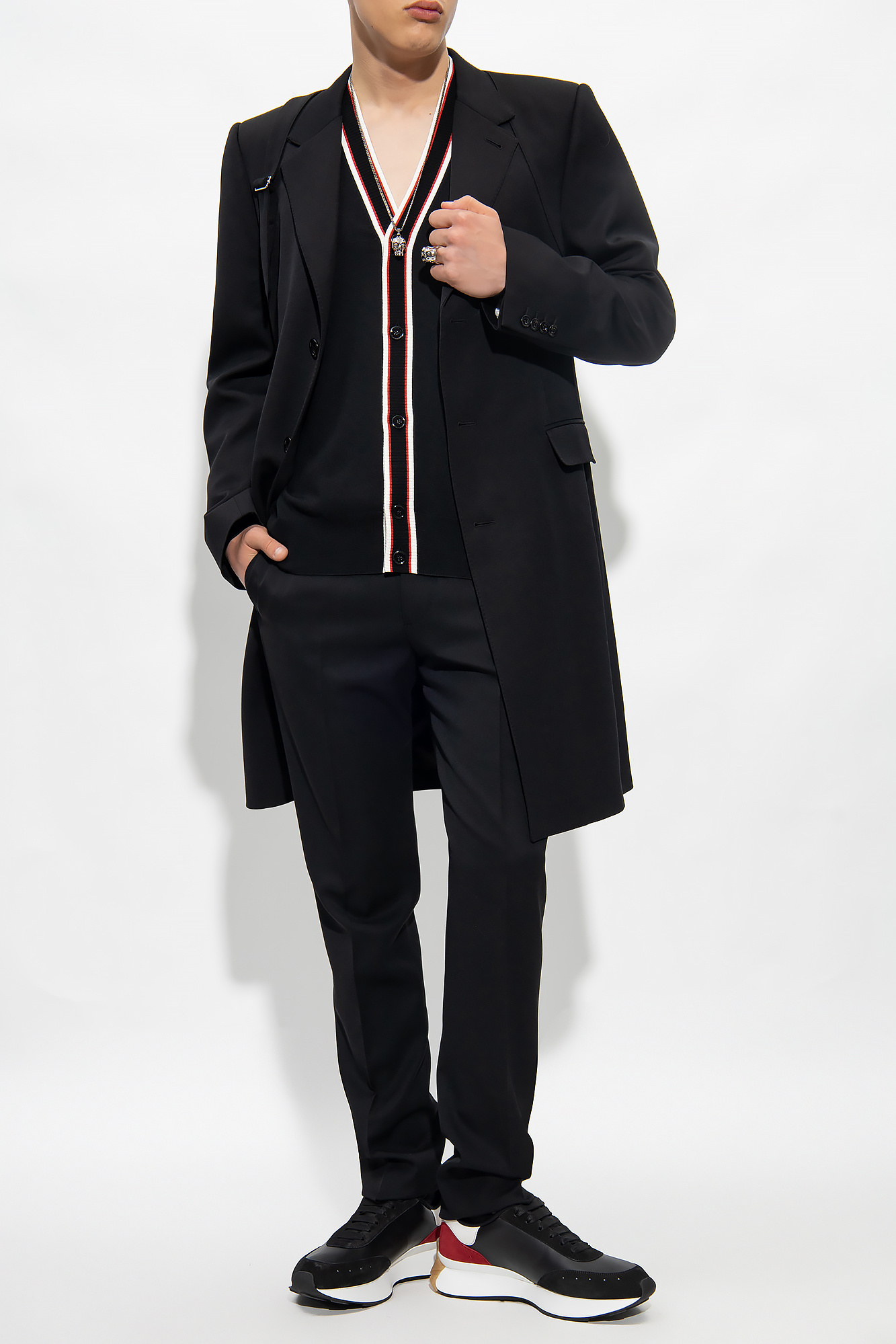 Alexander Mcqueen Alexander Mc Queen Black Wool Cardigan In Black
