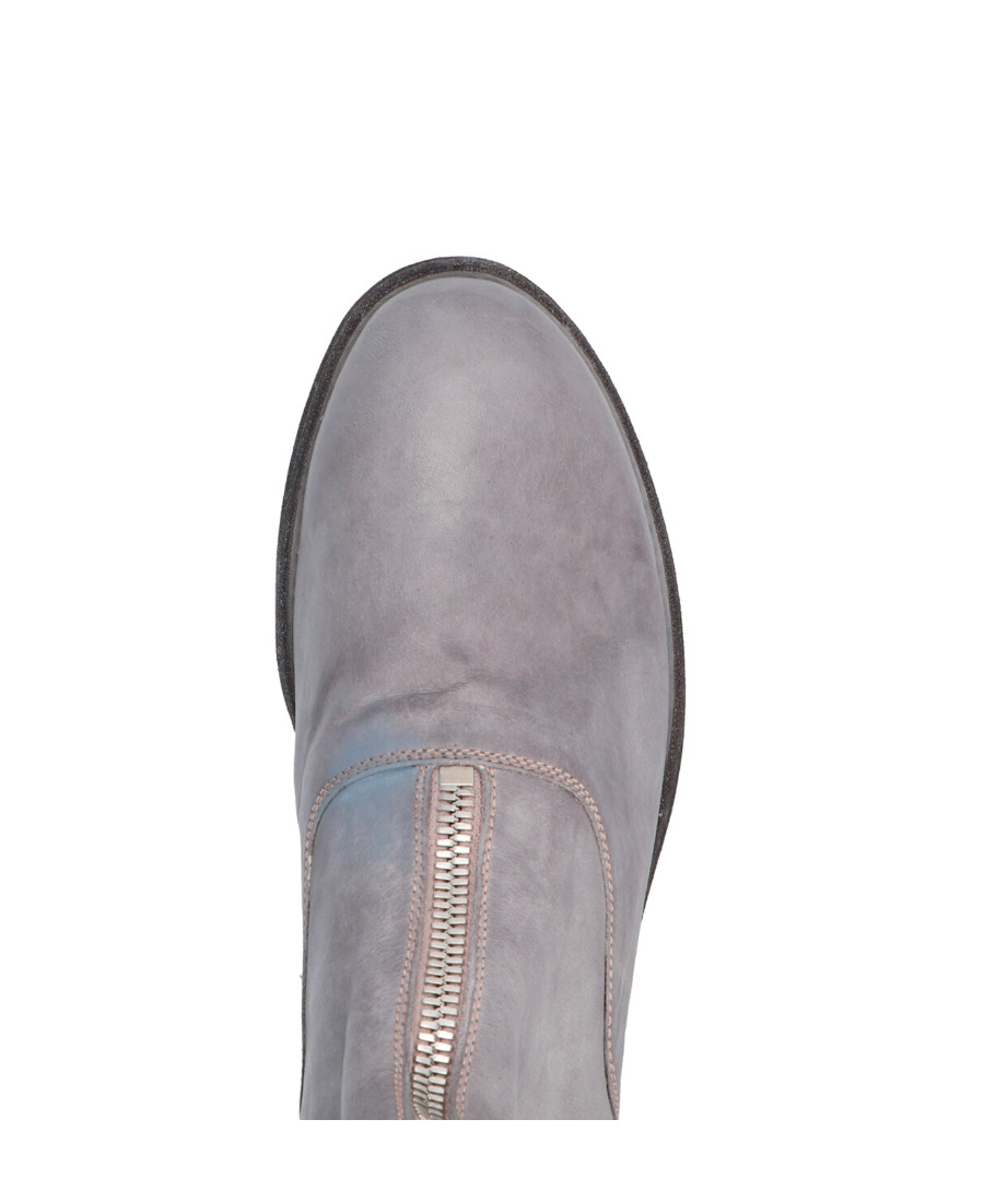Guidi 'mid-calf Round Toe Boots Stitching' In Gray