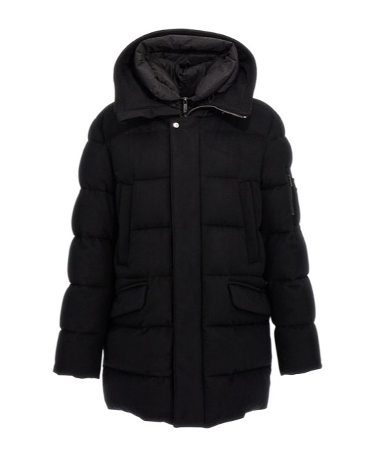 Moorer Hooded Padded Jacket In Black