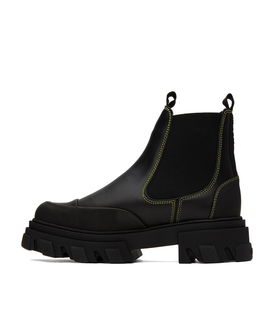 Ganni Sew Chelsea Boots In Black