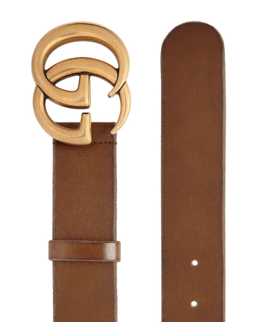 Gucci Double G Buckle Belt In Brown