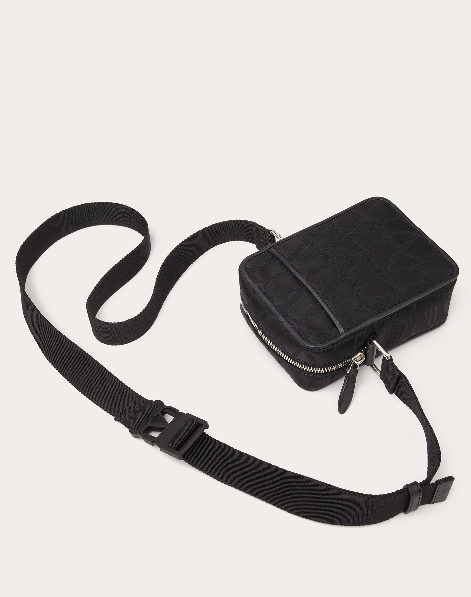 Valentino Garavani Men Toile Iconographe Crossbody Bag In Black