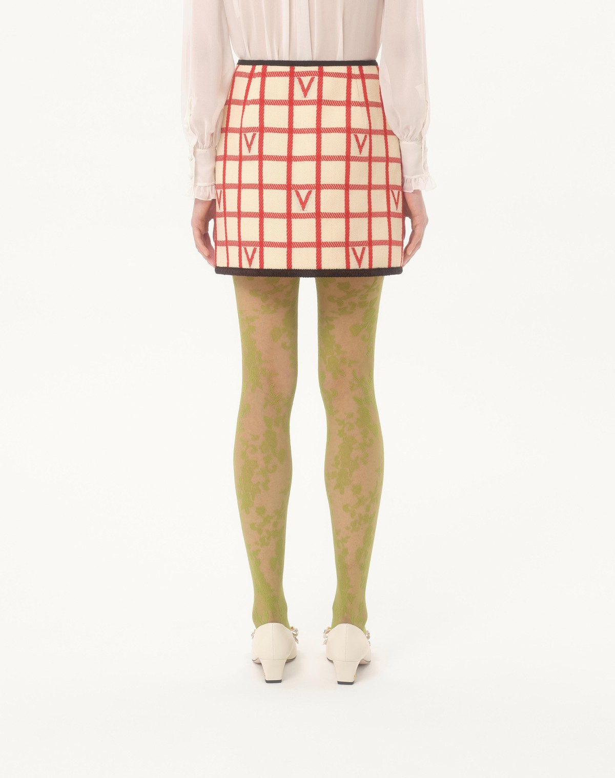 Valentino Midi Skirt With Button Accents And High Waist In Brown
