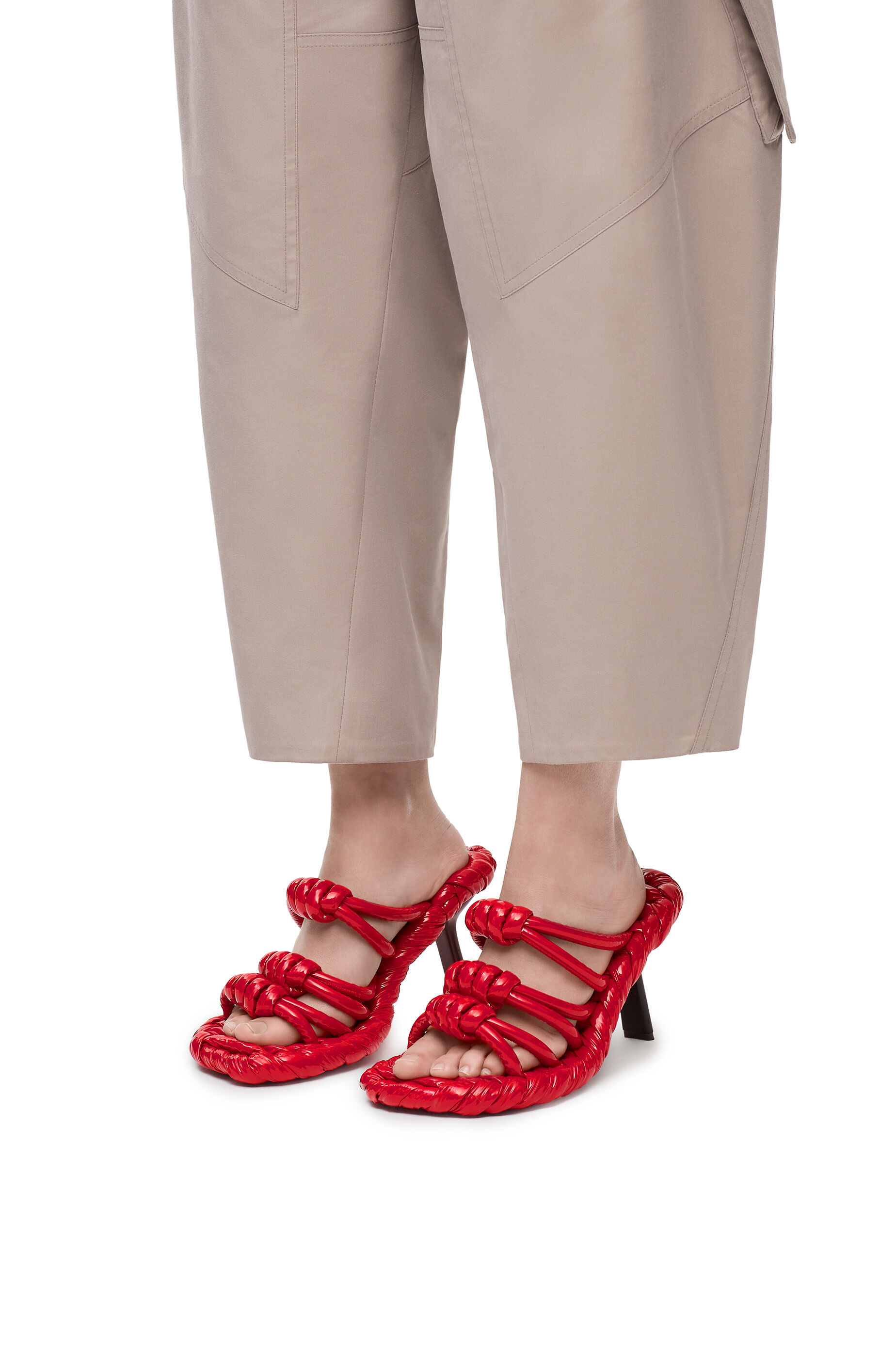 Loewe Petal Knotted High-heeled Sandals In Red