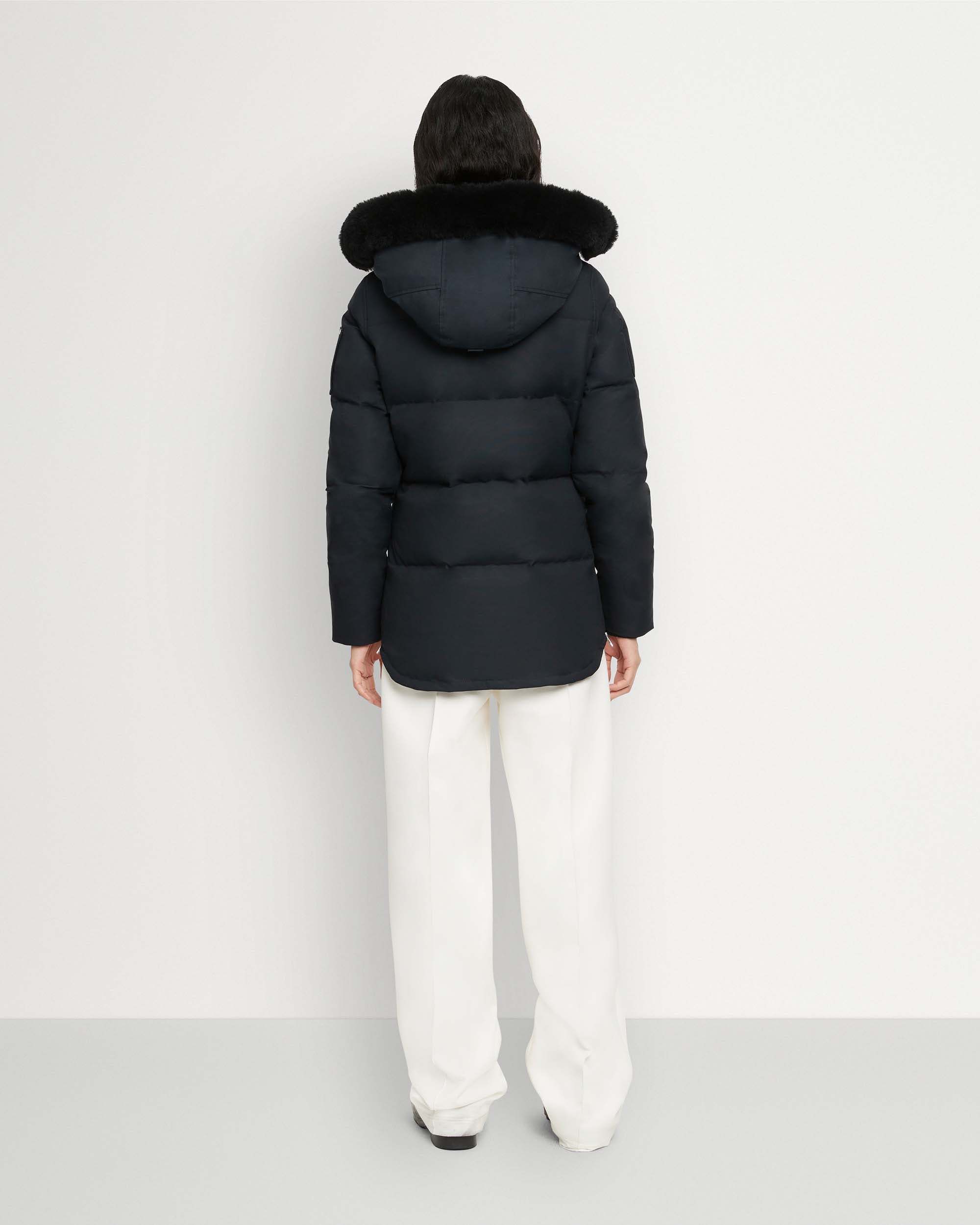 Moose Knuckles Padded Black Jacket With High Collar And Detachable Hood