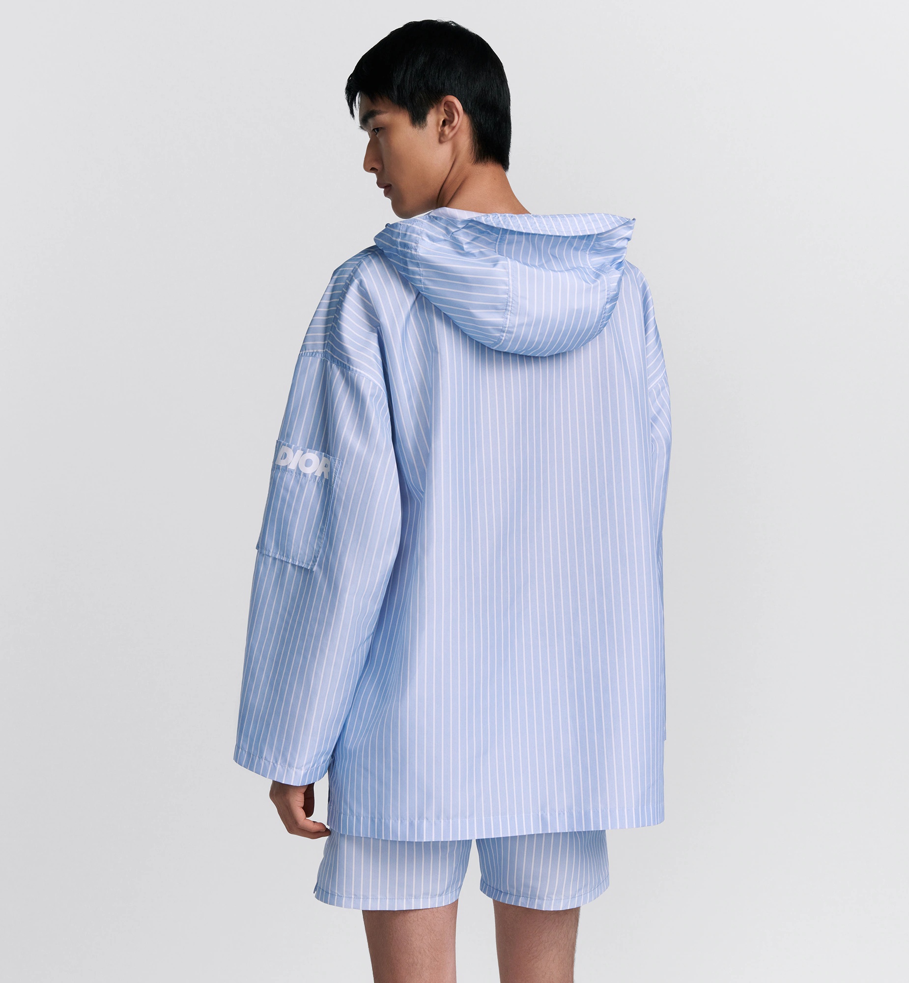 Dior Homme Man Shirt Sky Blue Size 38 Polyester In Blue