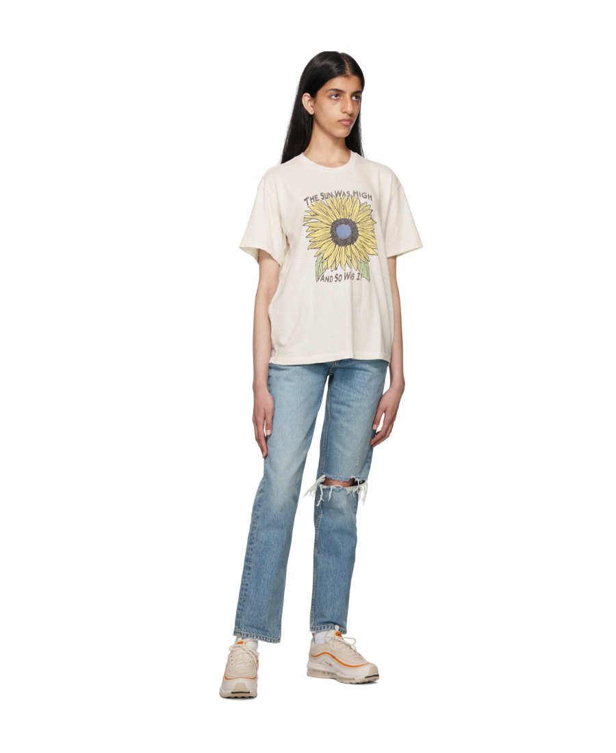 Re/done 70s Straight Cut Jeans In Worn Med Raf In Blue