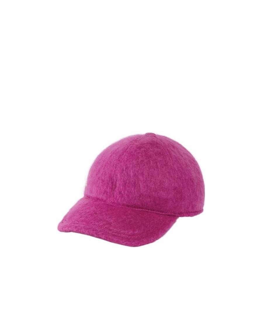 Gucci Double G Mohair Baseball Cap In Pink