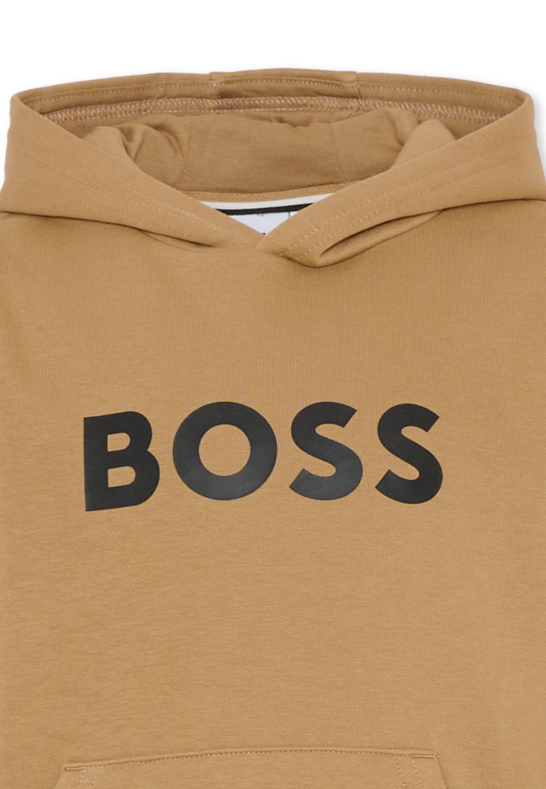 Hugo Boss Long-sleeved Sweatshirt In Brown