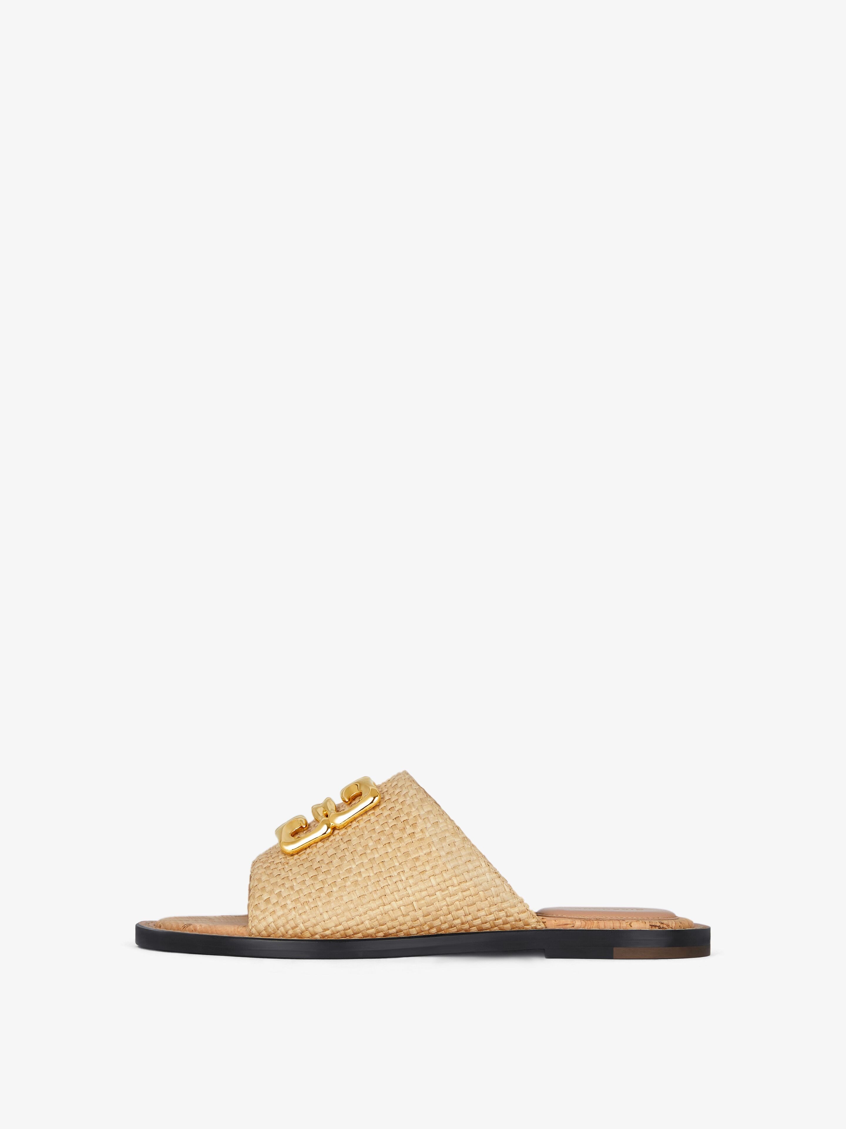 GIVENCHY GIVENCHY 4G PLAQUE RAFFIA FLAT MULES