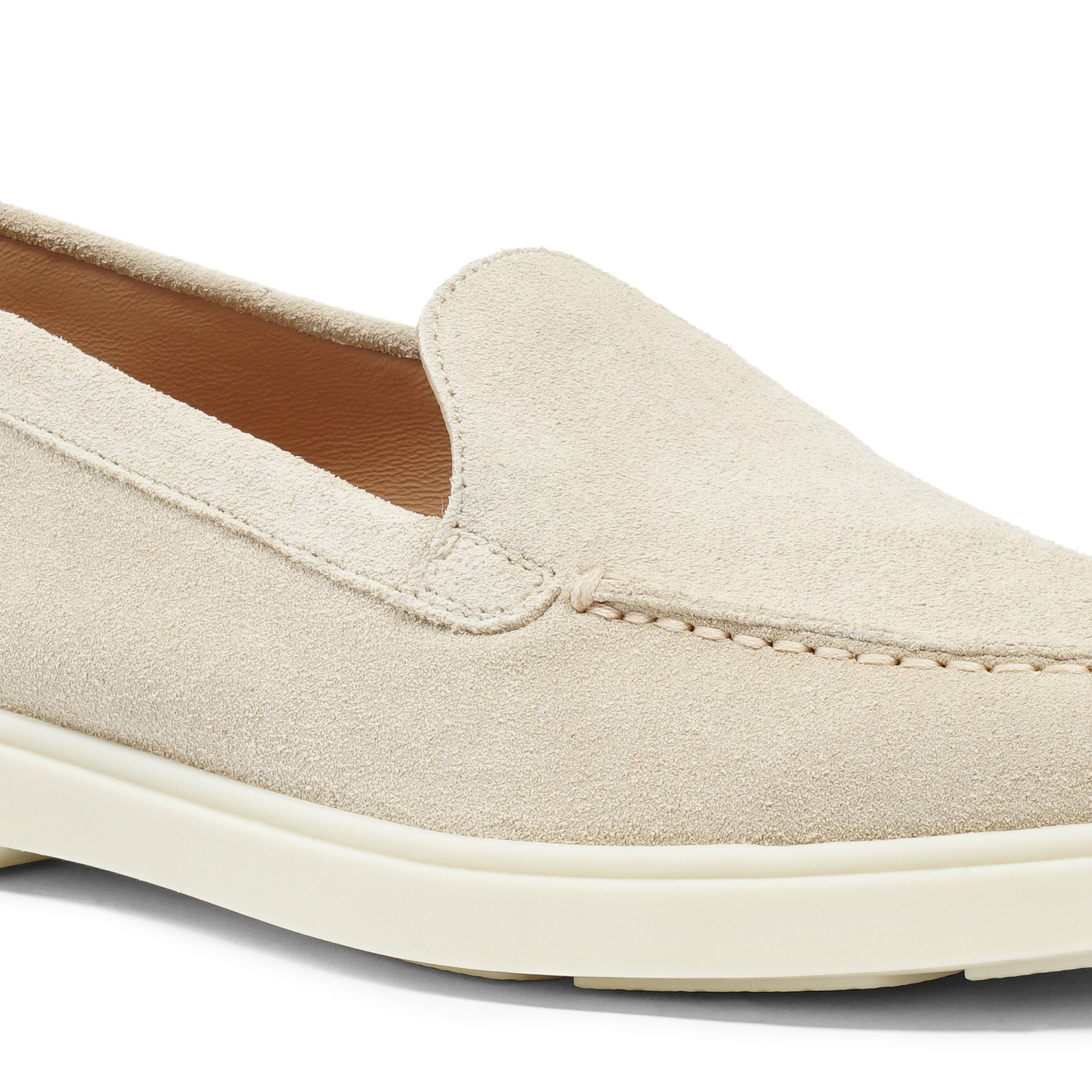 Santoni Suede Round-toe Loafers