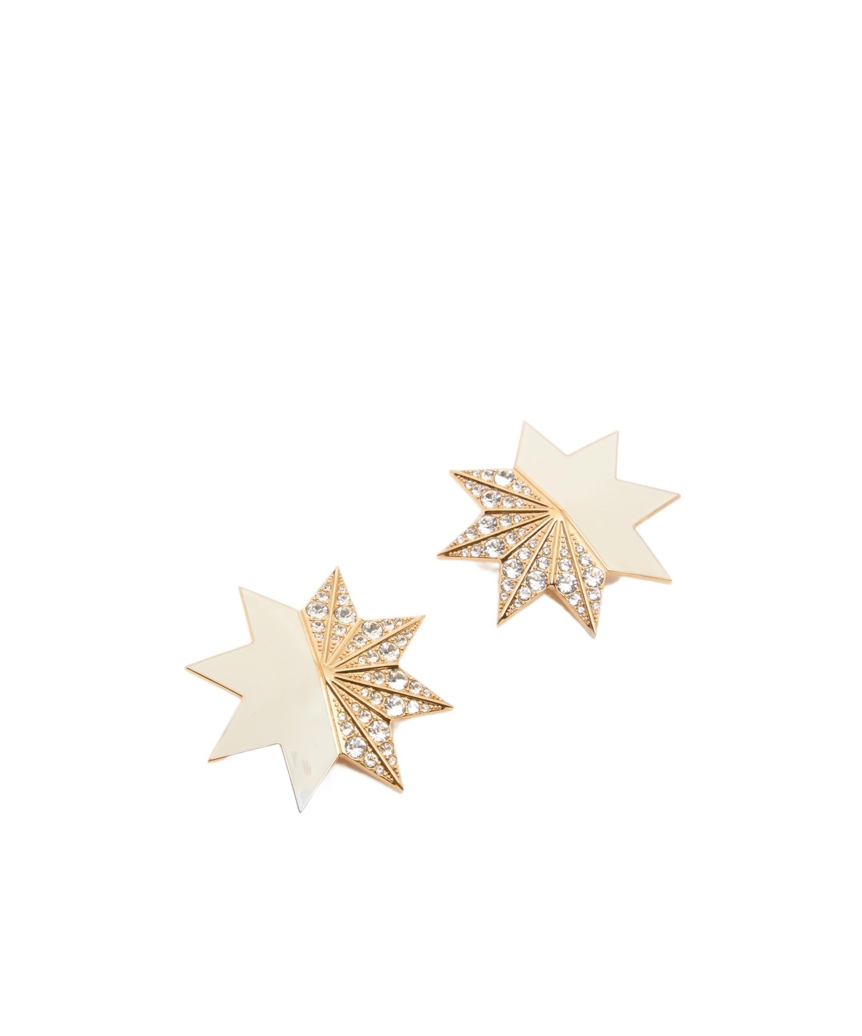 Valentino Garavani Pas Plus Earrings In Metal, Enamel And Swarovski Crystals In White