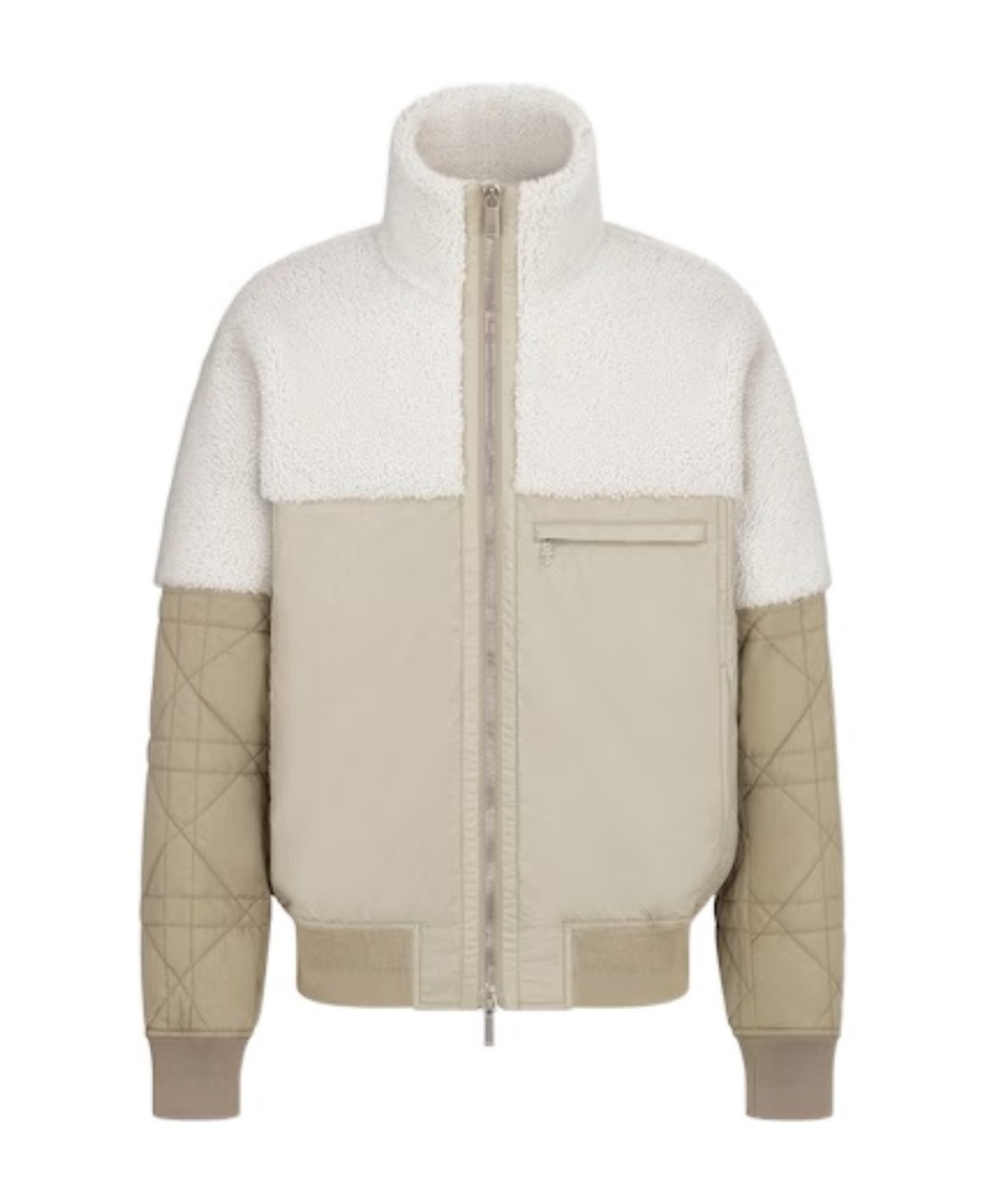 Dior Stitching Leisure Jacket With Vertical Collar In Nude