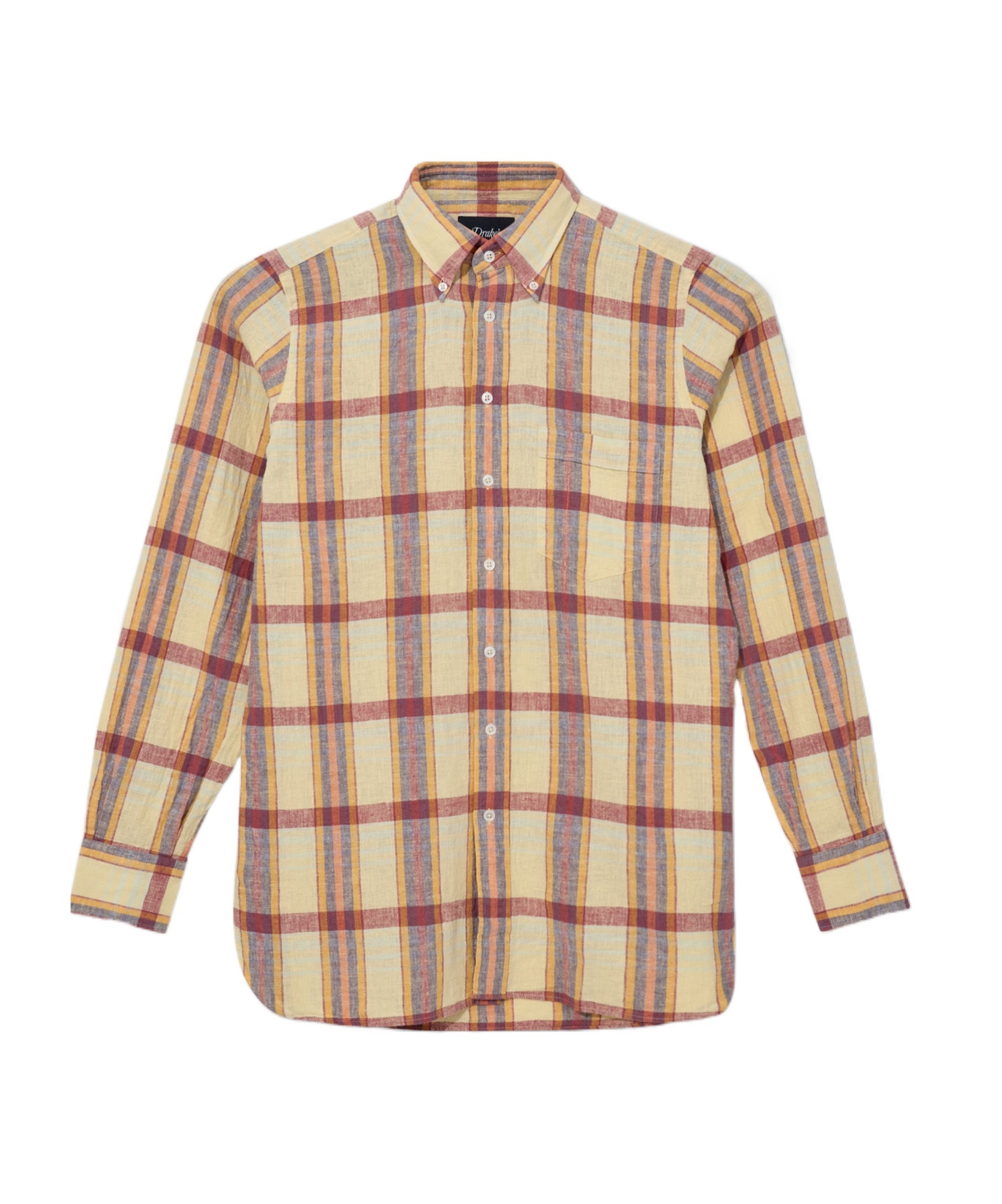 Drake's London Long Sleeve Shirt In Neutral