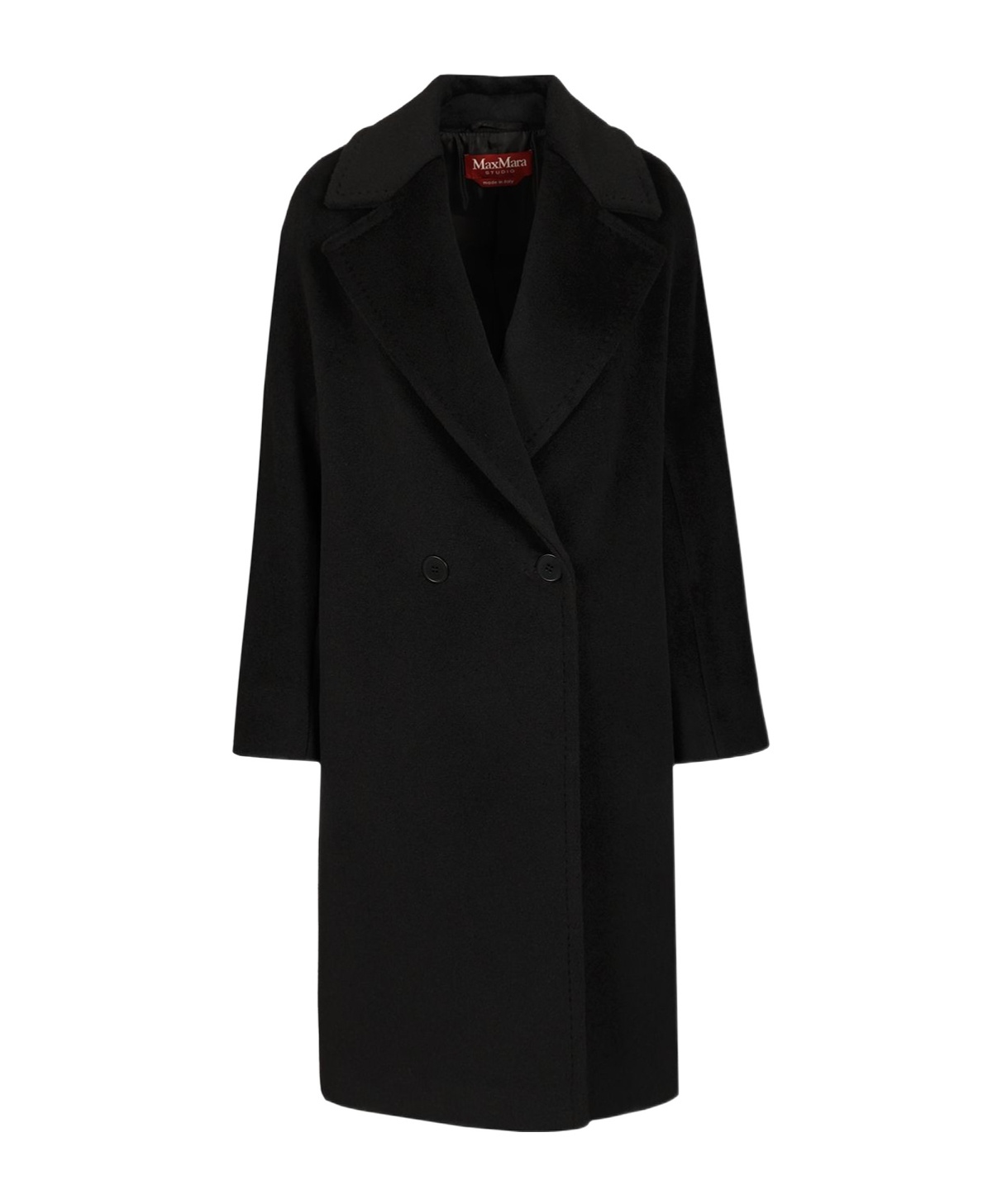 Max Mara Studio Tokio Double Breasted Coat In Black